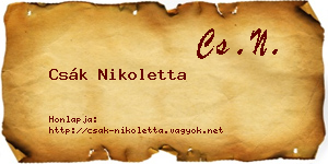Csák Nikoletta névjegykártya