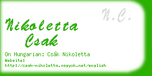 nikoletta csak business card