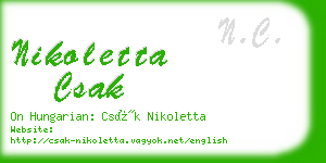 nikoletta csak business card